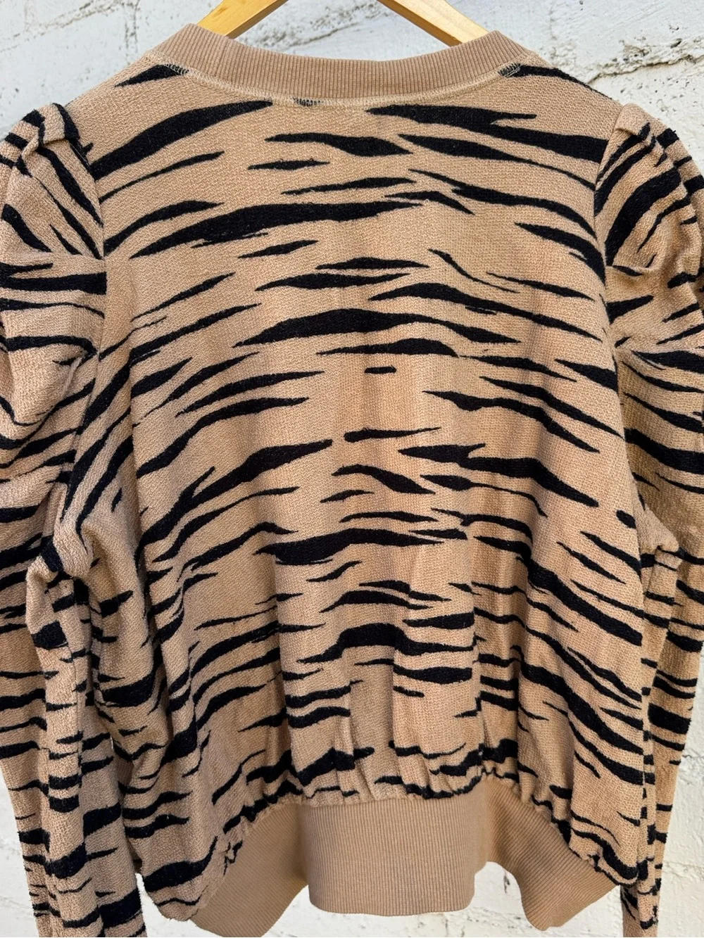 Free People Zaza Zebra Pullover Top Size M
